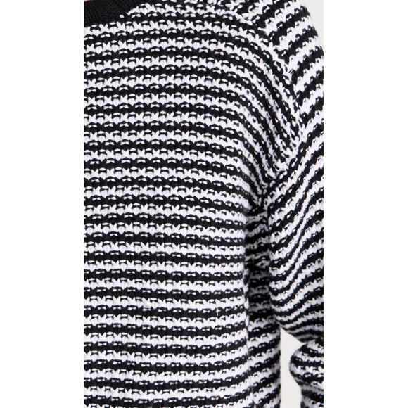 NWT $158 Evereve Pistola Adina Black White Stripe Knit Cotton Sweater Sz SMALL - Picture 5 of 16